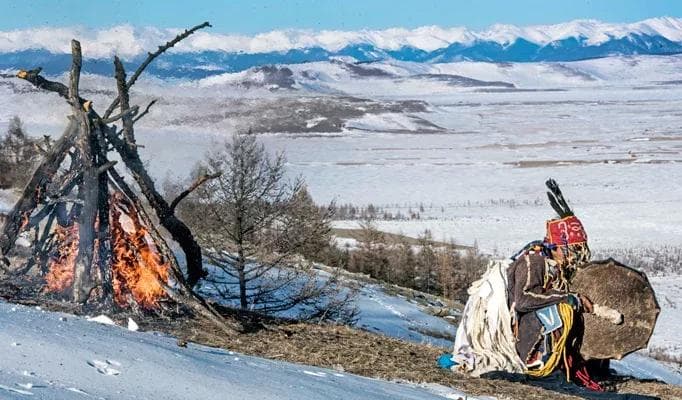 tsaatan shaman in taiga