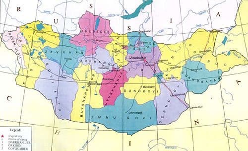 map of Mongolia